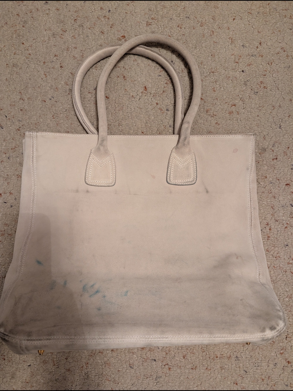 Classic Cream Suede Tote - Women's Carryall Pre-loved!
